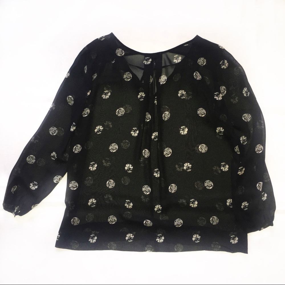 Club Monaco Sheer 100% Silk Blouse